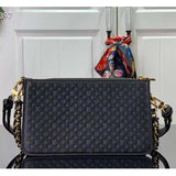 Louis Vuitton LV Women Lexington Pouch Black Monogram-Embossed Calf Leather Clutch