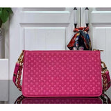 Louis Vuitton LV Women Lexington Pouch Rose Pink Monogram-Embossed Calf Leather Clutch