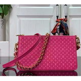 Louis Vuitton LV Women Lexington Pouch Rose Pink Monogram-Embossed Calf Leather Clutch
