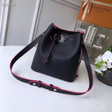 Louis Vuitton LV Women Lockme Bucket Bag in Calfskin Lether-Black