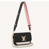 Louis Vuitton LV Women Lockme Tender Black Grained Calf Leather Handbag