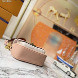 Louis Vuitton LV Women Lockme Tender Pochette Trianon Pink Quartz White Grained Calf Clutch