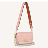 Louis Vuitton LV Women Lockme Tender Rosewater Pink Grained Calf Leather Handbag