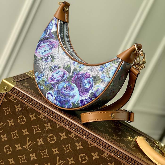 Louis Vuitton LV Women Loop Baguette Handbag Blue Coated Canvas