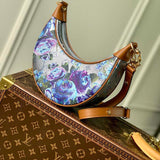 Louis Vuitton LV Women Loop Baguette Handbag Blue Coated Canvas