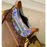 Louis Vuitton LV Women Loop Baguette Handbag Blue Coated Canvas