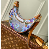 Louis Vuitton LV Women Loop Baguette Handbag Blue Coated Canvas
