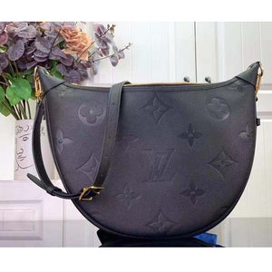 Louis Vuitton LV Women Loop Hobo Black Monogram Empreinte Embossed Grained Cowhide Leather Shoulder Bag
