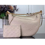 Louis Vuitton LV Women Loop Hobo Cream Monogram Empreinte Embossed Grained Cowhide Leather Shoulder Bag