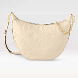 Louis Vuitton LV Women Loop Hobo Cream Monogram Empreinte Embossed Grained Cowhide Leather Shoulder Bag
