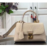 Louis Vuitton LV Women Madeleine BB Handbag Crème Beige Embossed Grained Cowhide