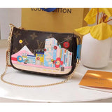 Louis Vuitton LV Women Mini Pochette Accessoires Blue Monogram Coated Canvas Clutch