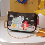 Louis Vuitton LV Women Mini Pochette Accessoires Fuchsia Monogram Coated Canvas Clutch