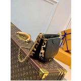 Louis Vuitton LV Women Multi Pochette Accessoires Black Embossed Supple Grained Cowhide Leather Clutch