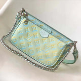 Louis Vuitton LV Women Multi Pochette Accessoires Green Sprayed Embossed Grained Cowhide Clutch
