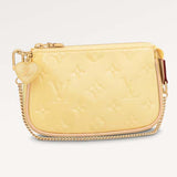 Louis Vuitton LV Women Multi Pochette Accessoires Yellow Monogram Vernis Embossed Patent Calf Clutch