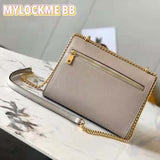 Louis Vuitton LV Women Mylockme Chain Bag Beige Soft Grained Calfskin Turn Lock