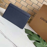 Louis Vuitton LV Women Mylockme Chain Pochette Navy Soft Grained Calfskin Clutch