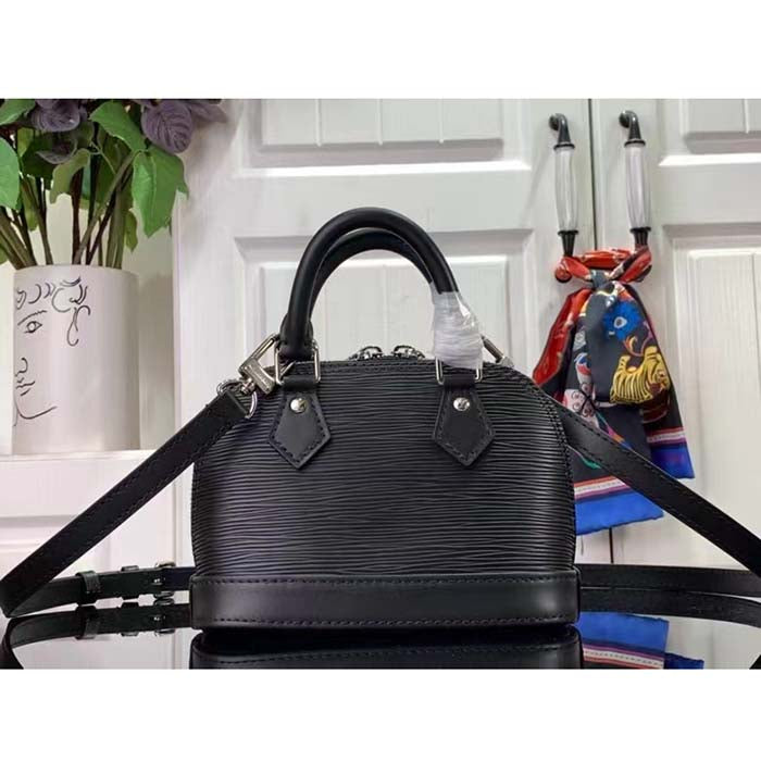 Louis Vuitton LV Women Nano Alma Handbag Black Epi Grained Cowhide Leather