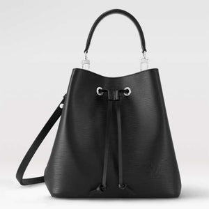 Louis Vuitton LV Women NéoNoé MM Bucket Black Epi Grained Cowhide Leather Handbag