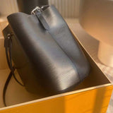 Louis Vuitton LV Women NéoNoé MM Bucket Black Epi Grained Cowhide Leather Handbag