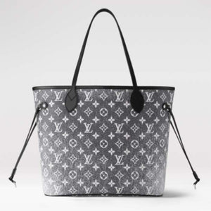 Louis Vuitton LV Women Neverfull MM Tote Gray Textile Jacquard