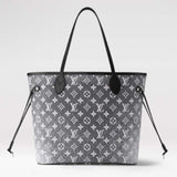 Louis Vuitton LV Women Neverfull MM Tote Gray Textile Jacquard