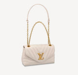 Louis Vuitton LV Women New Wave Chain Bag Handbag White Smooth Cowhide Leather