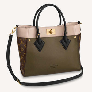 Louis Vuitton LV Women On My Side MM Green Twist Calfskin Monogram Canvas Handbag