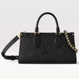 Louis Vuitton LV Women OnTheGo East West Black Embossed Grained Cowhide Leather Tote