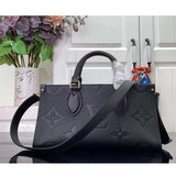 Louis Vuitton LV Women OnTheGo East West Black Embossed Grained Cowhide Leather Tote