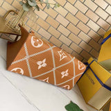 Louis Vuitton LV Women OnTheGo MM Tote Bag Arizona Embossed Supple Grained Cowhide