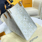 Louis Vuitton LV Women OnTheGo MM Tote Bag Since 1854 Jacquard Cowhide Leather