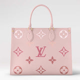 Louis Vuitton LV Women OnTheGo MM Gradient Pink Monogram Empreinte Embossed Cowhide Leather Tote
