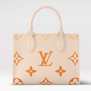 Louis Vuitton LV Women OnTheGo PM Neutral Gradient Monogram Empreinte Embossed Cowhide Leather Tote