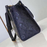 Louis Vuitton LV Women Onthego PM Black Monogram Empreinte Grained Cowhide Leather Studs Tote