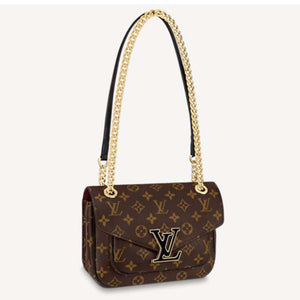 Louis Vuitton LV Women Passy Handbag in Monogram Coated Canvas-Brown