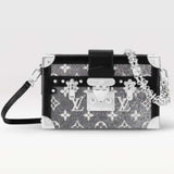 Louis Vuitton LV Women Petite Malle Handbag Gray Textile Jacquard