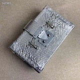 Louis Vuitton LV Women Petite Malle Handbag Metallise Froisse Silver Brilliant Alligator Leather