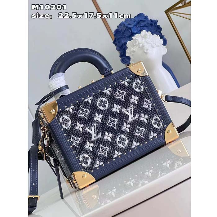 Louis Vuitton LV Women Petite Valise Top Handle S-Lock Closure Nametag Handbag