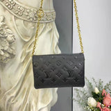 Louis Vuitton LV Women Pochette Coussin Black Monogram Embossed Lambskin Clutch