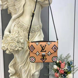 Louis Vuitton LV Women Pochette Métis Handbag Arizona Beige Monogram Coated Canvas Cowhide