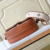 Louis Vuitton LV Women Pont 9 Soft MM Handbag Caramel Brown Canvas Cowhide