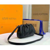 Louis Vuitton LV Women Scala Mini Pouch Black Mahina Perforated Calf Leather Clutch