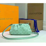 Louis Vuitton LV Women Scala Mini Pouch Green Mahina Perforated Calf Leather Clutch