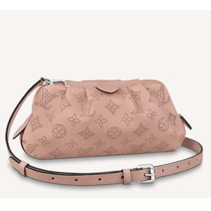 Louis Vuitton LV Women Scala Mini Pouch Magnolia Pink Mahina Perforated Calf Leather Clutch