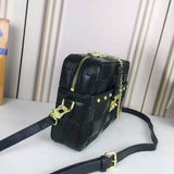 Louis Vuitton LV Women Troca MM Handbag Cashmere Black Damier Quilt Lambskin Calfskin