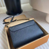 Louis Vuitton LV Women Twist MM Black Epi Grained Cowhide Leather Smooth-Cowhide Trim Handbag