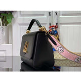Louis Vuitton LV Women Twist MM Black Epi Grained Leather Handbag