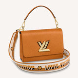 Louis Vuitton LV Women Twist MM Handback Honey Gold Epi Grained Cowhide Handbag